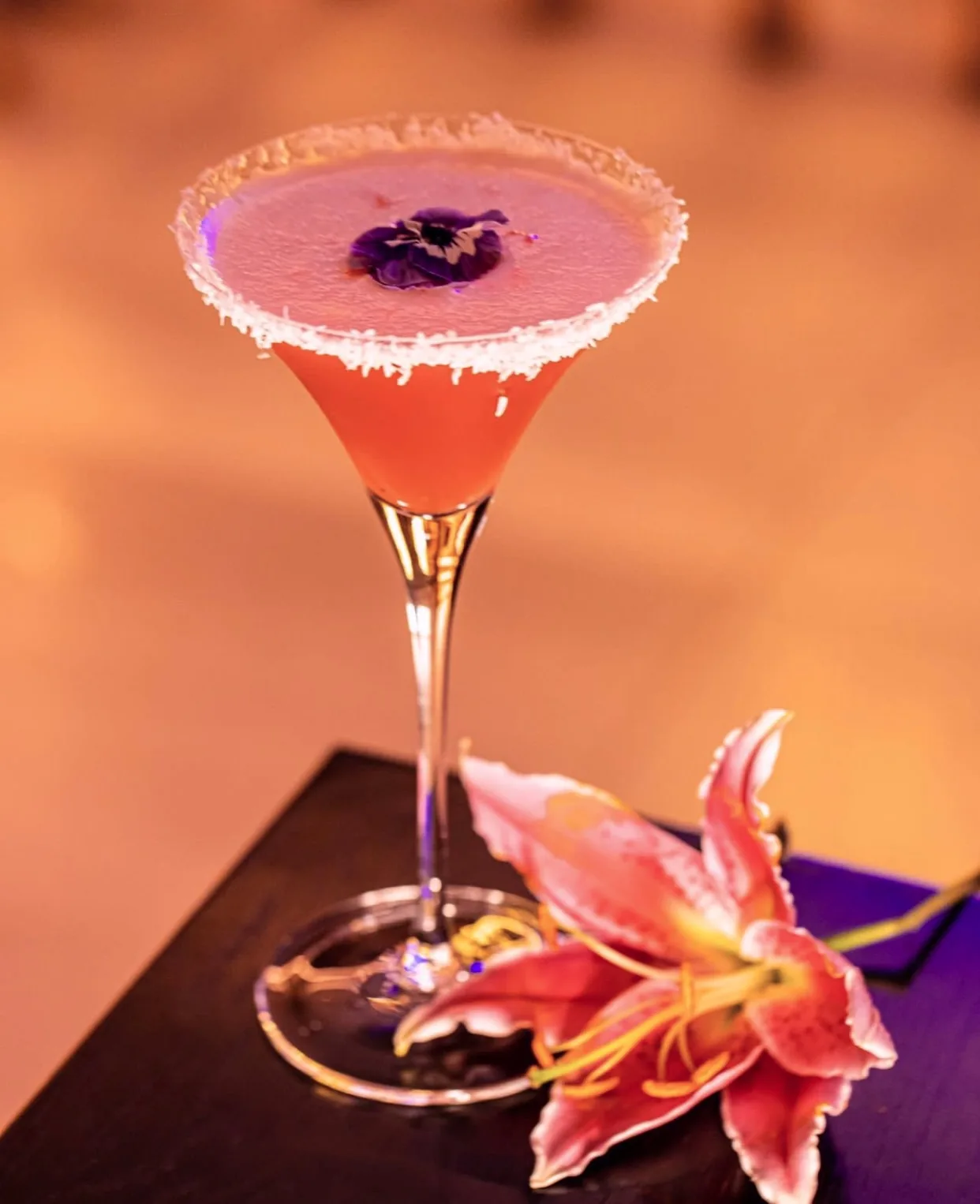 Pink martini with floral styling