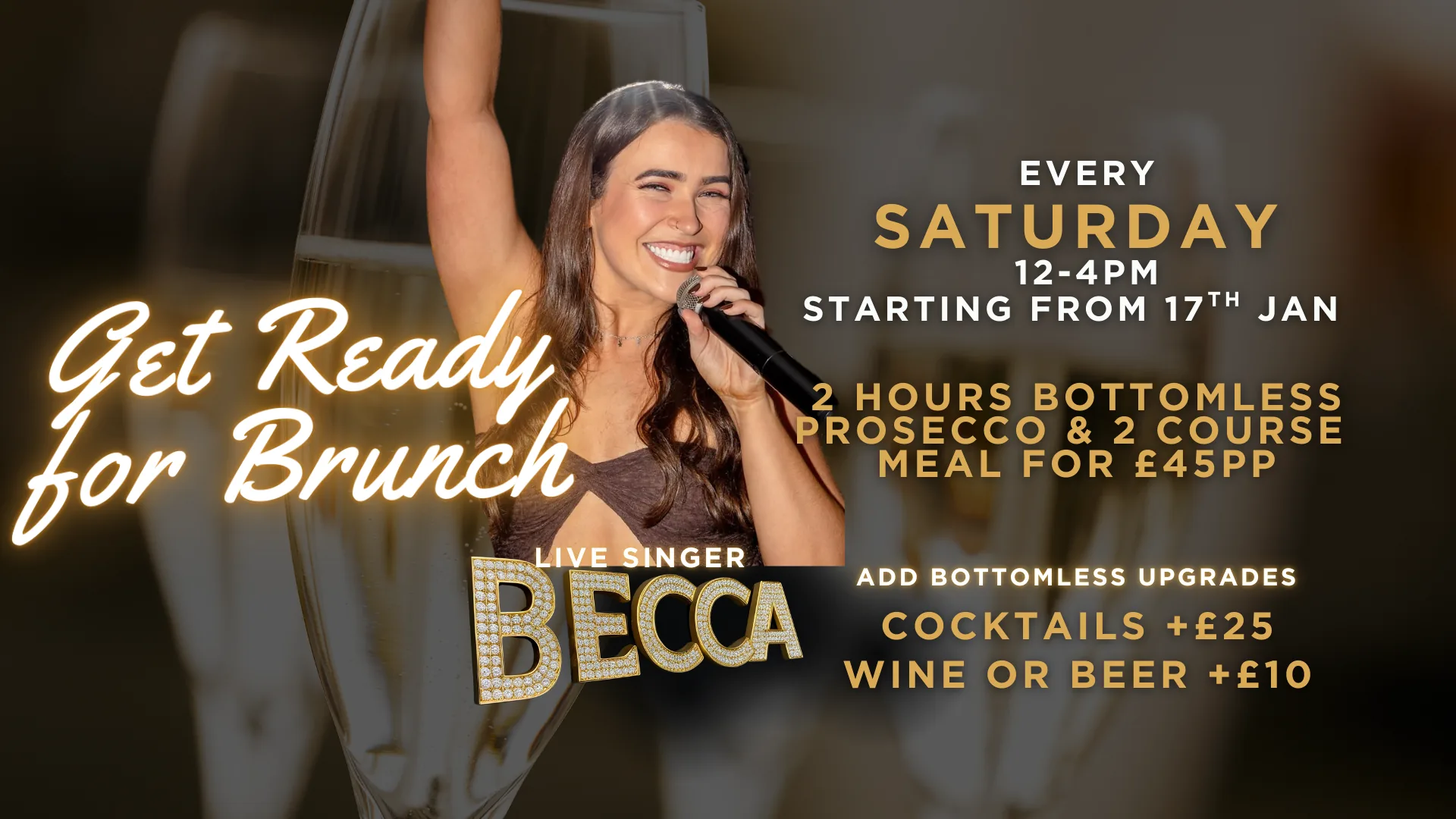 Reusable Saturday brunch event banner