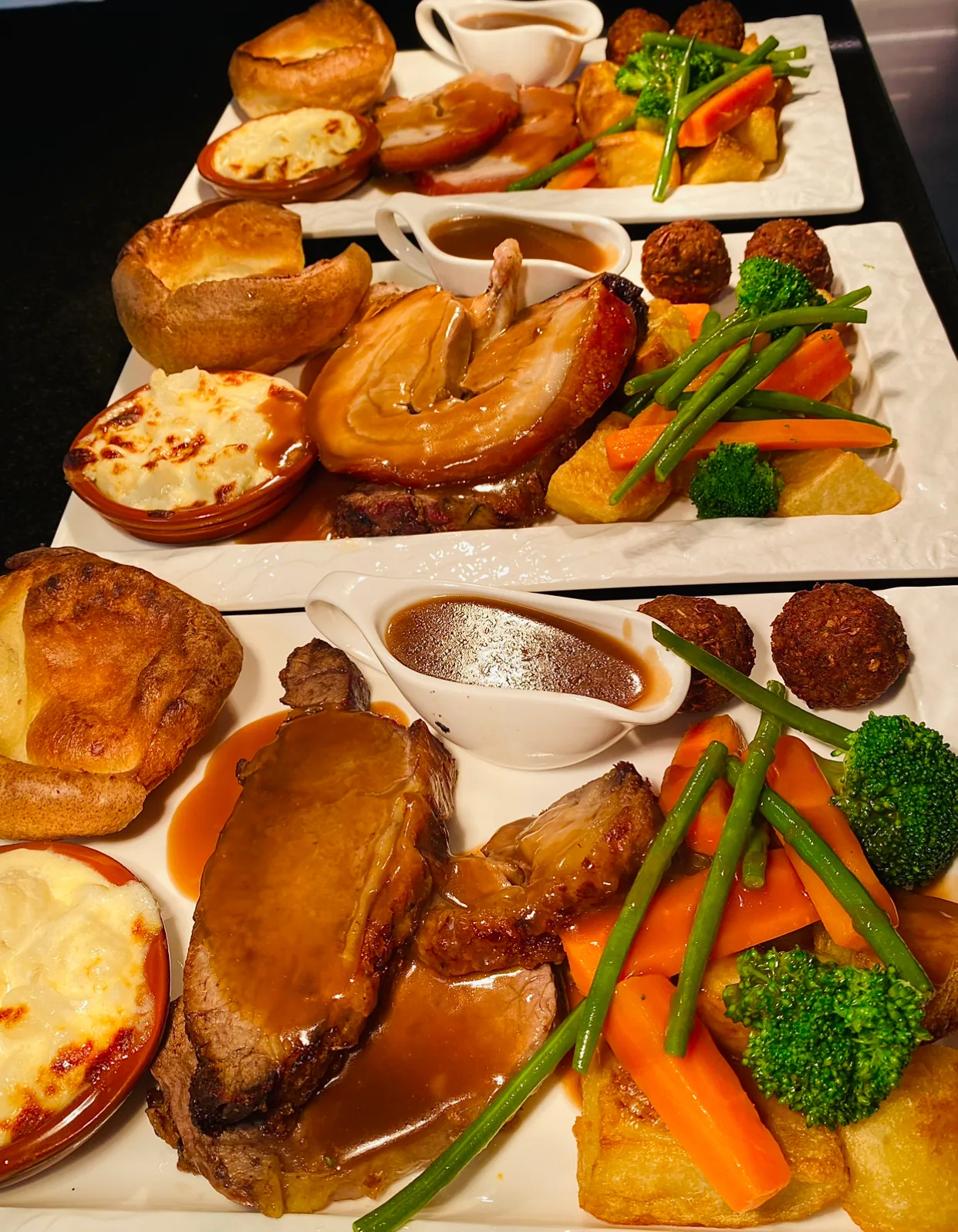 Sunday roast plate with vegetables